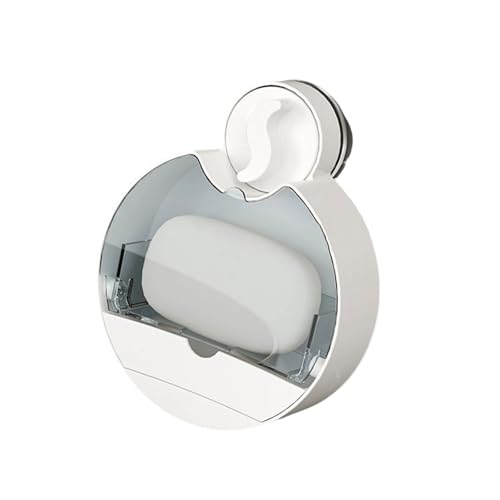 UncleS Platzsparende Seifenschale, Wand-Saugnapf, Badezimmer-Organizer mit sicherem Saugnapf mit Deckel, einfache Reinigung, Design Seifenhalter von UncleS