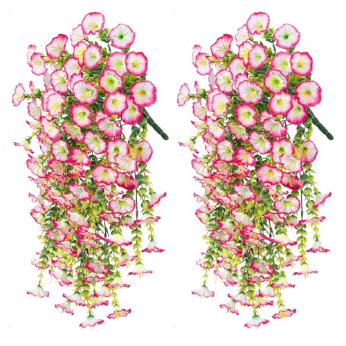 UncleS Set Von 2 Synthetischen Morgen Glory Hanging Dekorationen Für Vielseitige Innenräume Verwenden Hängende Dekorationsblumen von UncleS