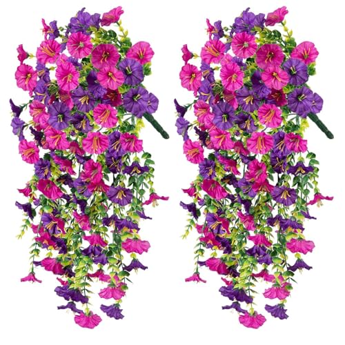 UncleS Set Von 2 Synthetischen Morgen Glory Hanging Dekorationen Für Vielseitige Innenräume Verwenden Hängende Dekorationsblumen von UncleS