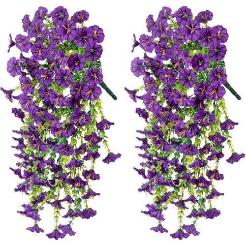 UncleS Set Von 2 Synthetischen Morgen Glory Hanging Dekorationen Für Vielseitige Innenräume Verwenden Hängende Dekorationsblumen UncleS Set Von 2 Synthetischen Morgen Glory Hanging Dekorationen Für Vielseitige Innenräume Verwenden Hängende Dekorationsblumen von UncleS