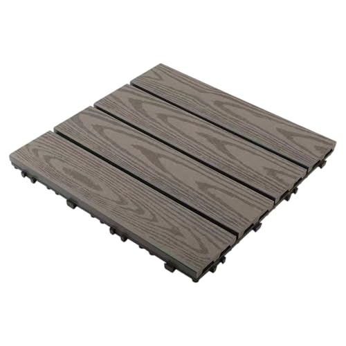 UncleS Wasserdichtes Holzböden Fliesen Fade Proof Low Wartungs Verkettungsstreifenfliesen Für Balkon Hinterhof Wetterfeste Verbunddecke von UncleS