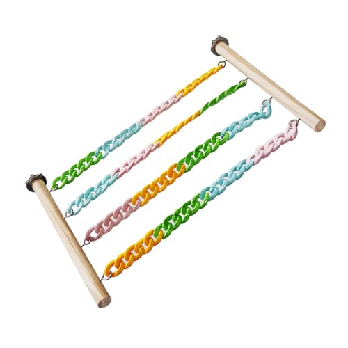 UncleS Zuckergleiter Hängen Schwung Mit Farbenfrohen Ketten Kauen Resistenten Playstand Für Körperliche Bewegung Und Käfigreichtum Von Holzhölzern Und Kletterleiter von UncleS