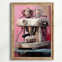 Küchen Kunst Coffee Maschine Vintage Art Print Vertikaler Plakat Ästhetik Dekor Wand Bar Warenkorb Bauernhaus Küche von UncoloredX12