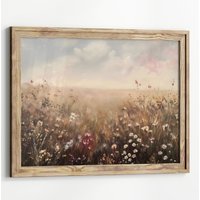 Stimmungsvoller Wildblumendruck Vintage Wildblumen Malerei Mutige Wand Kunst Druck Stimmungsvoll Blumen Cottagecore Landschaft Bauernhaus von UncoloredX12