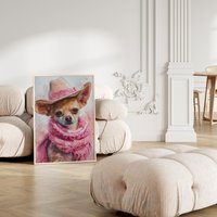 Western Hund Chihuahua Cowgirl Wand Kunst, Rosa Home Dekor Cowboy Kunstdruck Plakat, Baby Mädchen Zimmer Howdy Dog Mom von UncoloredX12