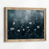 Stimmungsvolle Landschaftsmalerei, Wildblumen-Wandkunst, Dunkles Kunstwerk, Dark Academia-Dekor, Stimmungsvolle Wandkunst, Rustikaler Kunstdruck von UncoloredX12