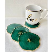 Smaragdgrüne Untersetzer Aus Resin, Tolles Einzigartiges Weihnachtsgeschenk Für Mama, Schwester, Frau. Lehrer Weihnachtsgeschenke. Geschenk von UncommonArtDecor