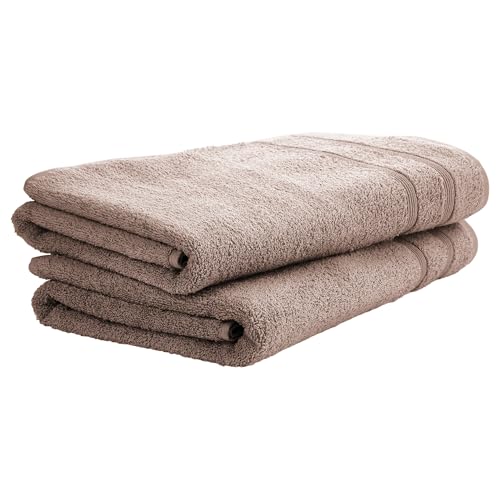 Uncover by Schiesser Duschtuch Brooklyn im 2er Set | Badetuch aus 100% Baumwolle | Oeko-TEX | Weich, saugstark, schnelltrocknend | 70x140cm | Taupe von Uncover by Schiesser