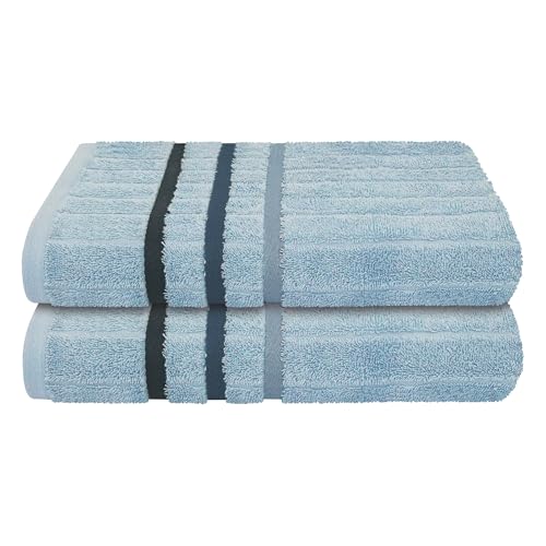 Uncover by Schiesser Duschtuch Ohio im 2er Set | 100 % Baumwolle | Oeko-TEX® Standard 100 & Made IN Green Zertifiziert | weich, saugstark, schnelltrocknend | 70x140cm | Hellblau von Uncover by Schiesser