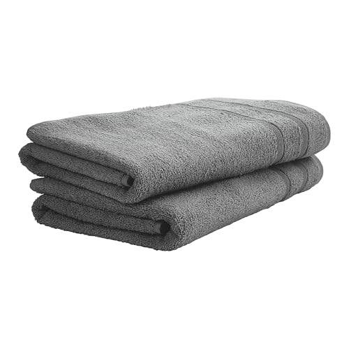 Uncover by Schiesser Duschtuch Brooklyn im 2er Set | Badetuch aus 100% Baumwolle | Oeko-TEX | Weich, saugstark, schnelltrocknend | 70x140cm | Dunkelgrau von Uncover by Schiesser