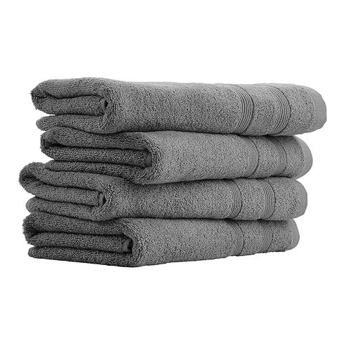 Uncover by Schiesser Handtuch Brooklyn im 4er Set | 100% Baumwolle | Oeko-TEX | Weich, saugstark, schnelltrocknend | 50x100cm | Dunkelgrau von Uncover by Schiesser