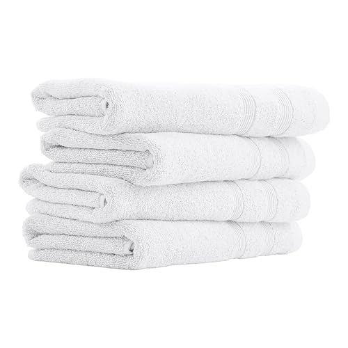 Uncover by Schiesser Handtuch Brooklyn im 4er Set | 100% Baumwolle | Oeko-TEX | Weich, saugstark, schnelltrocknend | 50x100cm | Weiß von Uncover by Schiesser