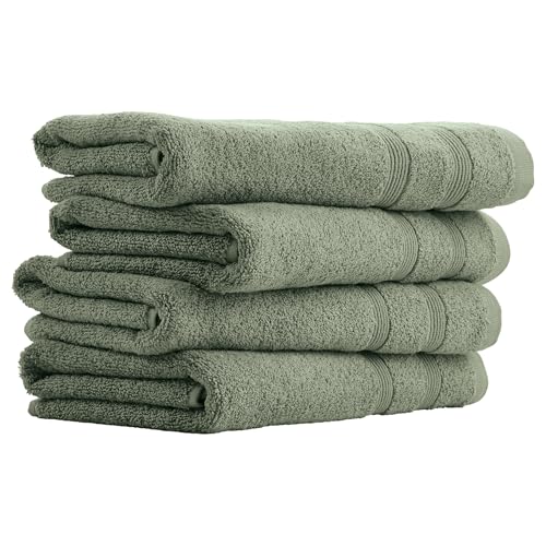 Uncover by Schiesser Handtuch Brooklyn im 4er Set | 100% Baumwolle | Oeko-TEX | Weich, saugstark, schnelltrocknend | 50x100cm | Grün von Uncover by Schiesser