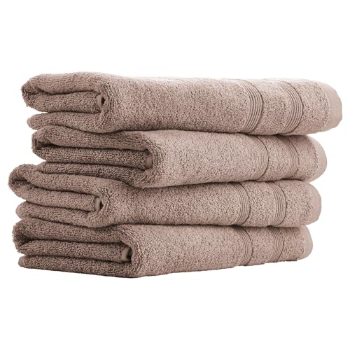Uncover by Schiesser Handtuch Brooklyn im 4er Set | 100% Baumwolle | Oeko-TEX | Weich, saugstark, schnelltrocknend | 50x100cm | Taupe von Uncover by Schiesser