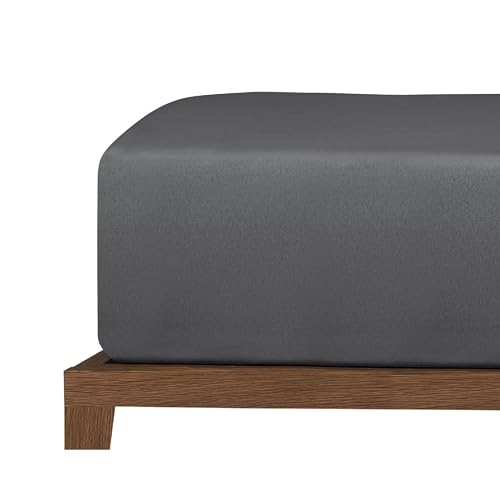 uncover by SCHIESSER Edeljersey Spannbettlaken New Jersey | 100% Baumwolle | Oeko-TEX | Matratzenhöhe bis 20cm | 180x200cm | Dunkelgrau von Uncover by Schiesser