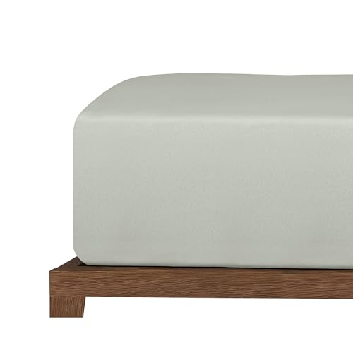 uncover by SCHIESSER Edeljersey Spannbettlaken New Jersey | 100% Baumwolle | Oeko-TEX | Matratzenhöhe bis 20cm | 150x200cm | Silber von Uncover by Schiesser