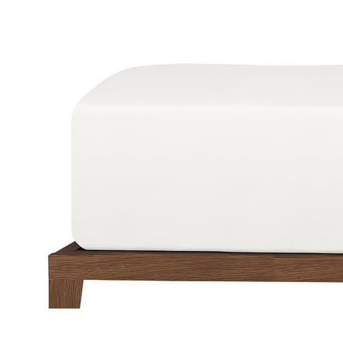 uncover by SCHIESSER Edeljersey Spannbettlaken New Jersey | 100% Baumwolle | Oeko-TEX | Matratzenhöhe bis 20cm | 100x200cm | Weiß von Uncover by Schiesser