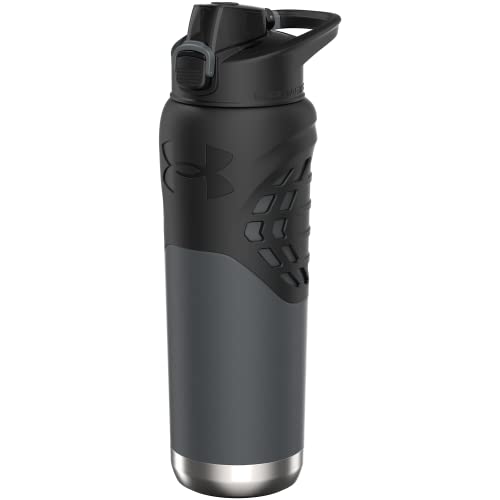 Under Armour Command Wasserflasche, Sportwasserflasche mit Tragegriff für einfachen Transport, vakuumisoliert für maximale Temperaturerhaltung, 680 ml, Grau von Under Armour