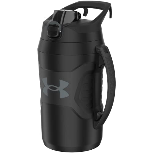Under Armour Playmaker Sport-Krug, Wasserflasche mit Griff, schaumisoliert und auslaufsicher, 1,8 l, Schwarz/Schwarz von Under Armour