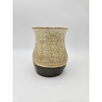 Kaffee Und Creme Gesprenkelte Vase Mit Goldenen Akzenten, Handgefertigte Vase, Blumenvase, Utensilienhalter, Utensilienveranstalter von UnderGroundCeramics