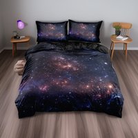 Galaxy Stars Space Universe Bettwäsche-Set, Bedruckte Supernova-Bettlaken Aus Baumwolle, Kissen Und Decke-Set Bettbezug, Schlafzimmer Home Teen von UnderSheetsShop