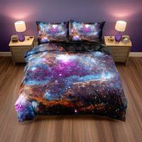 Galaxy Stars Space Universe Bettwäsche Set, Gedruckte Baumwolle Supernova Bettwäsche, Kissen Und Decke Set Bettbezug, Schlafzimmer Haus Geschenk von UnderSheetsShop