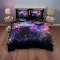 Galaxy Sterne Weltraum Universum Bettwäsche Set, Gedruckte Baumwolle Supernova Bettwäsche, Kissen Und Decke Set Bettbezug, Schlafzimmer Home Teen von UnderSheetsShop