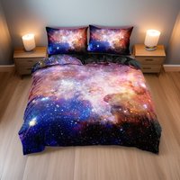 Helle Galaxie Sterne Weltraum Universum Bettwäsche Set, Gedruckte Baumwolle Supernova Bettwäsche, Kissen Und Decke Set Bettbezug, Schlafzimmer Haus von UnderSheetsShop