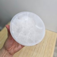 Große Selenit Rundschale 12&15 cm | Kristalle Aufladen Polierter Glänzender Hergestellt in Marokko Geschenkidee Halter von UnderSunStore