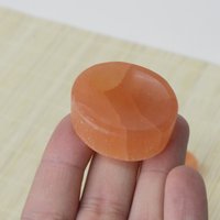 Pfirsich Selenit Bohnen Schale 4 cm | Orange Ladeschale Kristalle Kugeln Halter Stressabbau Lover Meditation von UnderSunStore