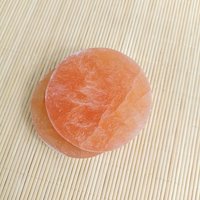 Pfirsich Selenit Runde Platte 8 cm, 10 12 cm | Orange Kristalle Halter Liebhaber Geschenk Geschenkidee von UnderSunStore