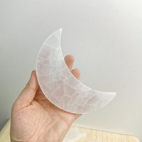 Selenit Mond Platte 15 cm | Kristalle Ladeplatte Poliert Untersetzer Halter Liebhaber Geschenk von UnderSunStore