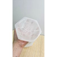 Selenit Schale Hexagon 15 cm | Kristalle Ladeschale Polierter Halter Geschenkidee Liebhaber von UnderSunStore