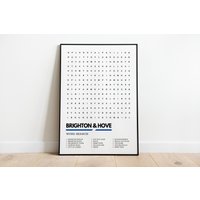 Brighton Print Wordsearch Art Poster A4 A3 | & Hove The Seagulls Pavilion Rocks & Mehr von UnderdogSearch