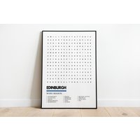 Edinburgh Kunstdruck Wordsearch Poster A4 A3 | Schottland Geschenk Leith Herzen Hibs von UnderdogSearch