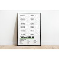 Football Legends Wordsearch Kunstdruck Fußball Poster A4 A3 | Ronaldo Messi Cruyff Zidane Pele Cantona Beckham Maradona & Mehr Football Legends Wordsearch Kunstdruck Fußball Poster A4 A3 | Ronaldo Messi Cruyff Zidane Pele Cantona Beckham Maradona & Mehr von UnderdogSearch