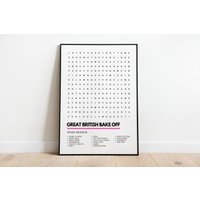 Gbbo Great British Bake Off Poster Wordsearch Art Print A4 A3 | On Your Marks Get Set Bake von UnderdogSearch