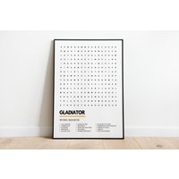 Gladiator Poster Classic Movie Film Wordsearch Kunstdruck A4 A3 | Russel Crowe von UnderdogSearch