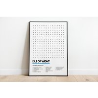 Isle Of Wight Print Wordsearch Art Poster A4 A3 | The Needles Cowes Ventnor Newport Freshwater Bay Osborne House Ryde von UnderdogSearch