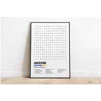 Leicester Print Leicestershire Wordsearch Art Wallart Poster A4 A3 | City King Power Foxes Space Center Abtei Park von UnderdogSearch
