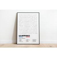 Les Miserables Poster Musical Wordsearch Art Print A4 A3 | Jean Valjean Javert Fantine Mis von UnderdogSearch