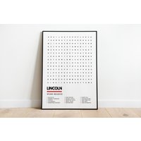 Lincoln City Wordsearch Kunstdruck Poster A4 A3 | Imps Cathedral Castle Sincil Bank Lincolnshire von UnderdogSearch