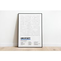 Line Of Duty Print Bbc Tv Show Wordsearch Style Qualitätskunst Poster A4 A3 | Ac-12 Ted Hastings Arnott Fleming von UnderdogSearch