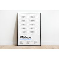 London Underground Tube Tfl Themed Wordsearch Stil Qualität Art Print Poster A4 A3 von UnderdogSearch