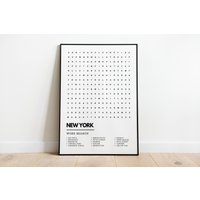 New York City Print Wordsearch Art Poster A4 A3 | Empire State, Fifth Avenue, Subway, Manhattan, Central Park von UnderdogSearch