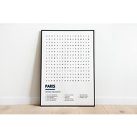 Paris Print Wordsearch Art Poster A4 A3 | Wahrzeichen Eiffelturm Louvre Versailles Montmartre Notre Dame Metro Moulin Rouge von UnderdogSearch