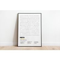 Perth Schottland Wordsearch Kunstdruck Poster A4 A3 | St Johnstone Scone Palace von UnderdogSearch