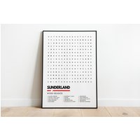 Sunderland Wordsearch Style Qualitäts Kunstdruck Poster A4 A3 | Winter Gardens Roker Air Show Stadium Of Light Mackem von UnderdogSearch