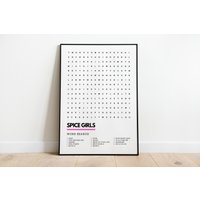 The Spice Girls Girl Power Music Wordsearch Kunstdruck Poster A4 A3 | Musik Wandkunst Druck von UnderdogSearch