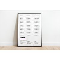 Titanic Poster Classic Film Wordsearch Kunstdruck A4 A3 | Jack & Rose Druck von UnderdogSearch